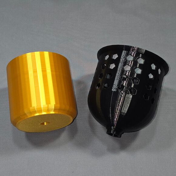 Aquaponic Aquarium Wicking Planter Pot Black Gold Self Watering Fish Tank Decor - Picture 3 of 14